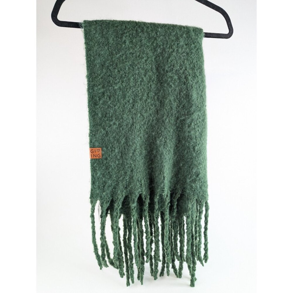 Victoria Leland Designs Womens Green Wool Blend Scarf by The Giving Project Soft